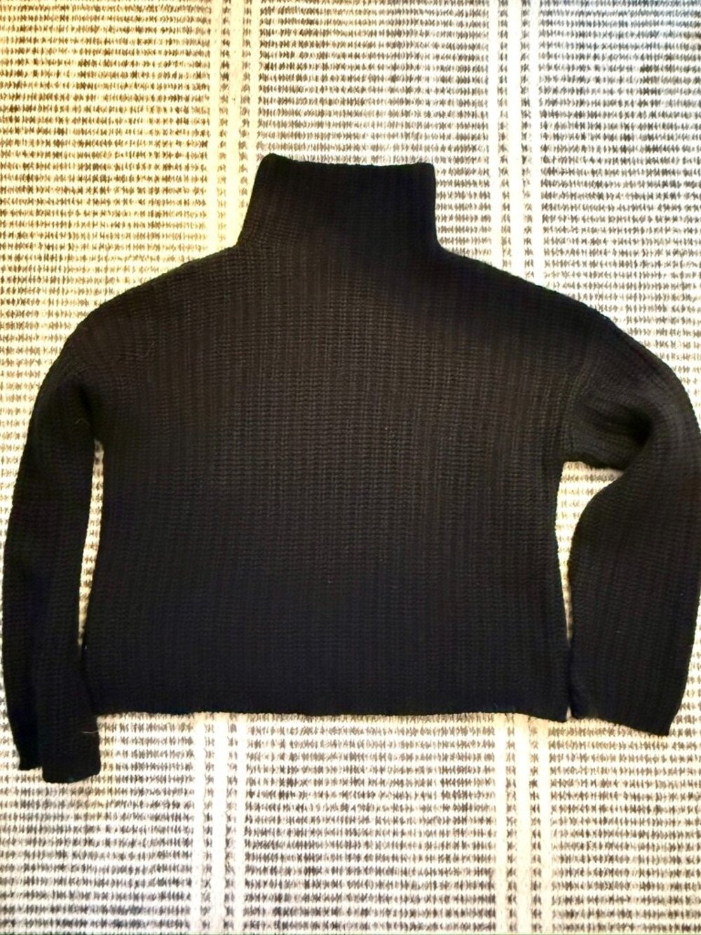 NAKEDCASHMERE ribbed cropped turtleneck cashmere sweater black small
